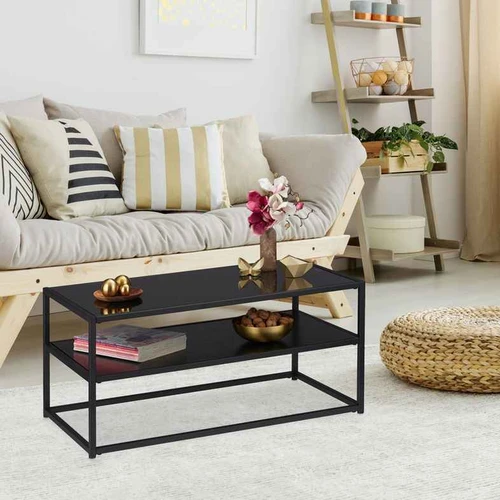 Kavos staliukas Relaxdays 10026947.0, Dviejų pakopų, 90 × 42 × 50 cm - Žurnaliniai (kavos) staliukai