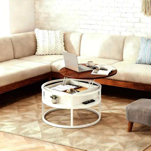 Kavos staliukas Relaxdays, su daiktadėže, 80 × 46 × 80 cm - Žurnaliniai (kavos) staliukai