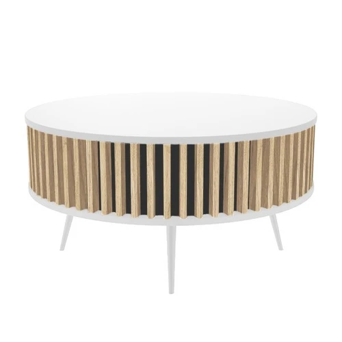 Kavos staliukas Ronda, baltas/rudas