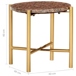 Kavos staliukas, rudas, 40x40x40cm, tikras akmuo - Žurnaliniai (kavos) staliukai