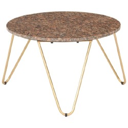 Kavos staliukas, rudas, 65x65x42cm, tikras akmuo - Žurnaliniai (kavos) staliukai