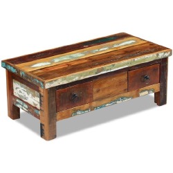 Kavos staliukas su stalčiais, 90x45x35 cm, perdirbta mediena