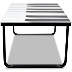 Kavos staliukas su stikliniu pianino stalviršiu - Žurnaliniai (kavos) staliukai