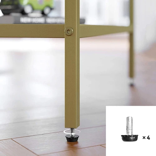 Kavos staliukas su grūdintu stiklu ir plieno konstrukcija