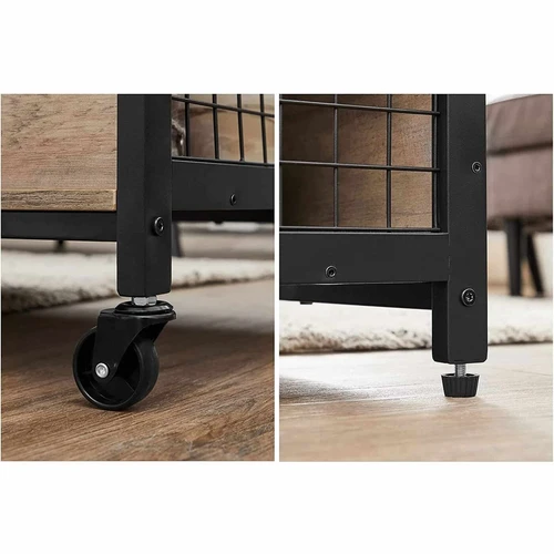 Pilkai juodas kavos staliukas iš medžio drožlių plokštės ir plieno