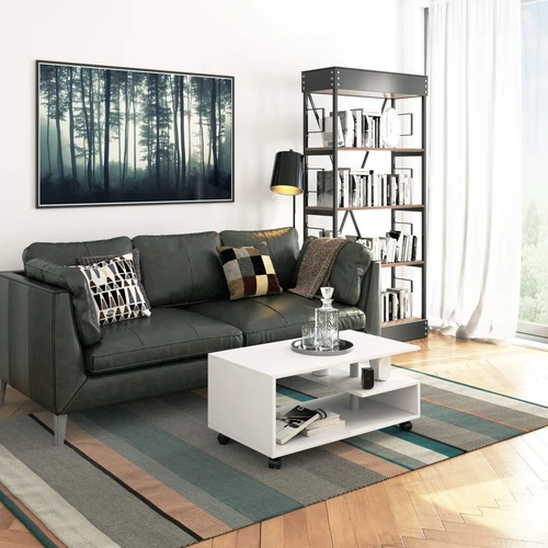 Praktiškas kavos staliukas su ratukais – lengvas perkėlimas