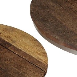 Kavos staliukų komplektas, 2d., perdirbta mediena ir plienas - Žurnaliniai (kavos) staliukai