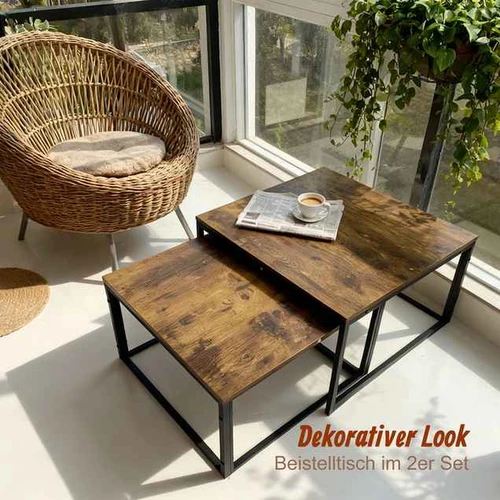 Kavos staliukų komplektas Relaxdays, 2 vnt, 75 × 42 × 75 cm - Žurnaliniai (kavos) staliukai