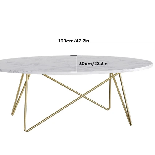 Marmurinis kavos staliukas su aukso detalėmis, stilingas papildymas
