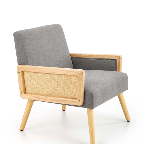 Minkšti kėdės su medžio masyvu ir sintetiniu rotangu