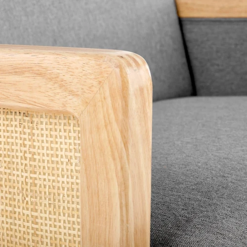 Kokybiški baldai iš audinio, rotango ir medžio masyvo