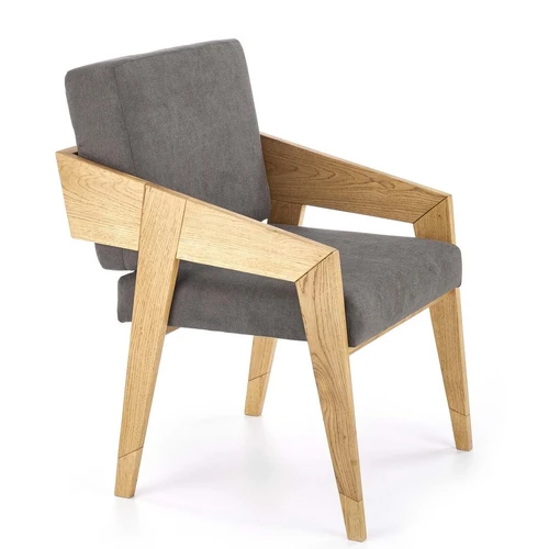 Stilingas ąžuolo masyvo stalas tamsiai pilkame atspalvyje