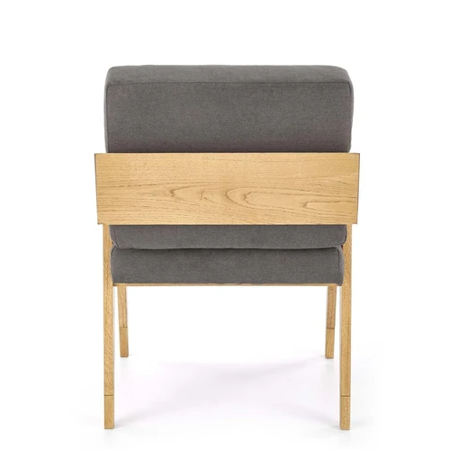 Ergonominis ąžuolo masyvo stalas tamsiai pilkoje spalvoje