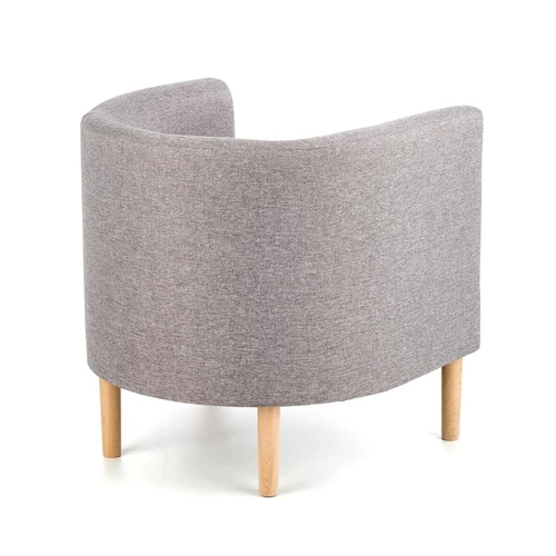 Šiuolaikiška pilka sofėlė su medžio masyvo elementais