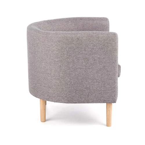 Kompaktiška pilka sofėlė su audinio apmušalu