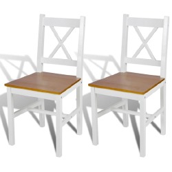 Kėdės, 2 vnt., baltos, pušies mediena