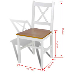 Kėdės, 2 vnt., baltos, pušies mediena - Kėdės