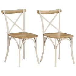 Kėdės, 2vnt., baltos, 51x52x84cm, mango masyvas