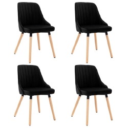 Kėdės, 4vnt., juodos spalvos aksomas - Kėdės