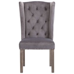 Kėdės, 4vnt., pilkos spalvos, aksomas - Kėdės