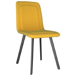 Kėdės, 6 vnt., geltonos spalvos, aksomas - Kėdės