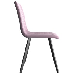 Kėdės, 6 vnt., rožinės spalvos, aksomas - Kėdės