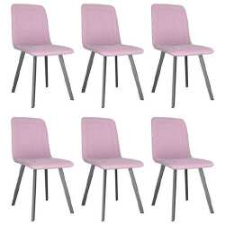 Kėdės, 6 vnt., rožinės spalvos, aksomas