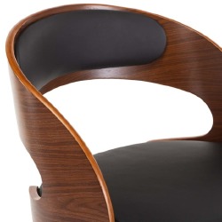 Kėdės, lenkta mediena ir dirbtinė oda, 6vnt., juodos - Darbo kėdės