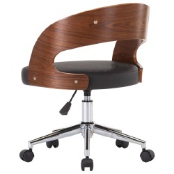Kėdės, lenkta mediena ir dirbtinė oda, 6vnt., juodos - Darbo kėdės