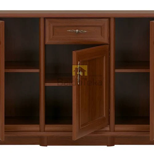 Kaštoninės spalvos spintelė su ratukais ir bėgeliais