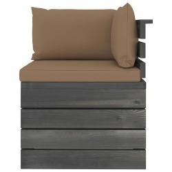 Keturvietė sodo sofa iš palečių su pagalvėlėmis (pušies mediena) - Lauko baldų komplektai