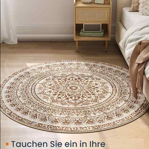 Kilimas 120cm., baltos/smėlio spalvos - Kilimai