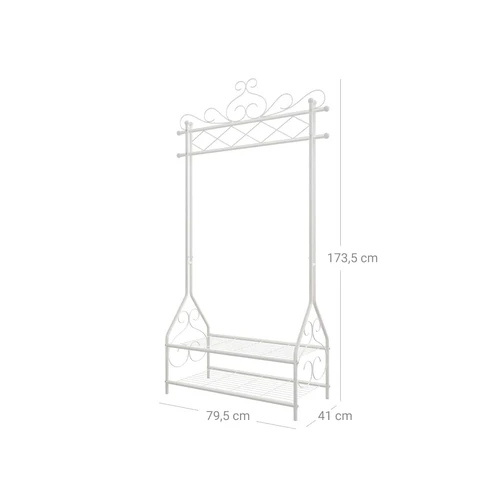 Milžiniškas drabužių laikiklis su metaliniu vamzdžiu