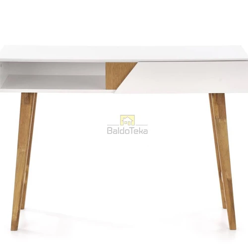 Ergonominė spinta su natūralaus medžio ir balto MDF deriniu