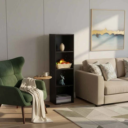 Knygų lentyna Relaxdays, 4 skyriai, Juoda, 32 × 106 × 24 cm - Lentynos