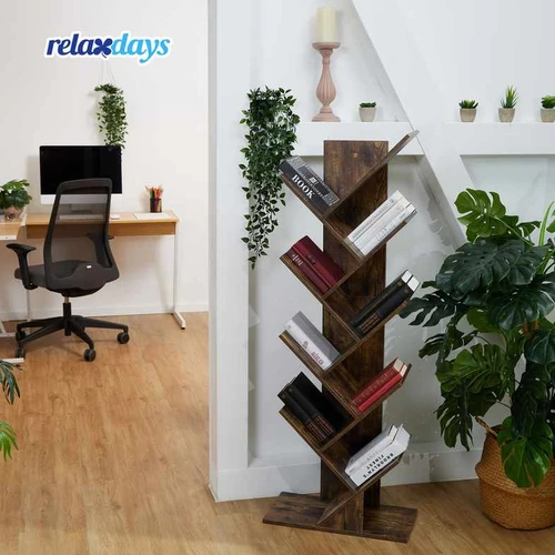 Knygų lentyna Relaxdays, 9 lentynos, Ruda, 51 × 138 × 25 cm - Lentynos