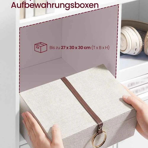 Knygų lentyna VASAGLE LBC33WT, 3 durelės, Balta, 65,8 × 130 × 29 cm - Lentynos