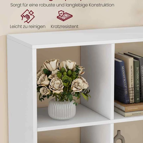 Knygų lentyna VASAGLE LBC408WB01, 10 skyrių, 98 × 130,2 × 30 cm - Lentynos