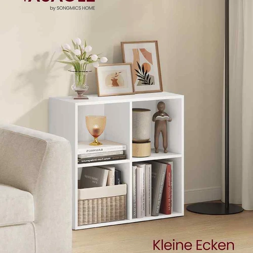 Knygų lentyna VASAGLE LBC476W01, 4 skyriai, 24 × 66 × 66 cm - Lentynos