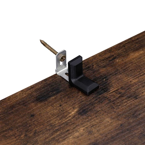 Vintažinės rudos spalvos knygų lentyna su apsauga nuo apvirtimo