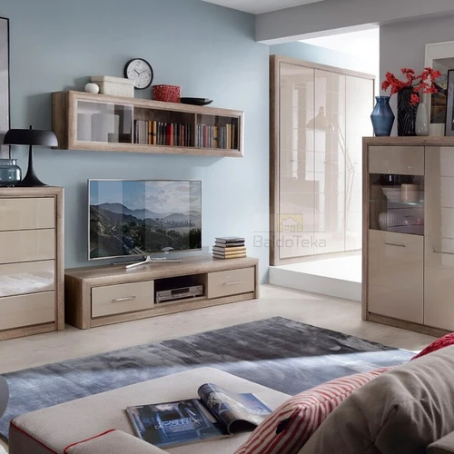 Moderni spinta su metališkomis rankenėlėmis – 58,5x46,5x40 cm