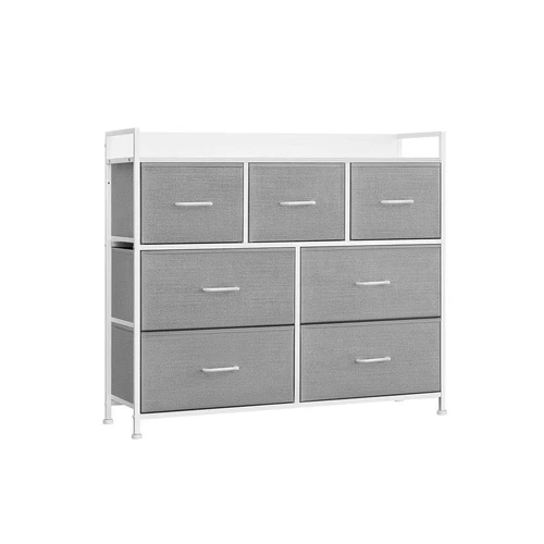 Komoda 28,5x98x85cm., pilkos/baltos spalvos