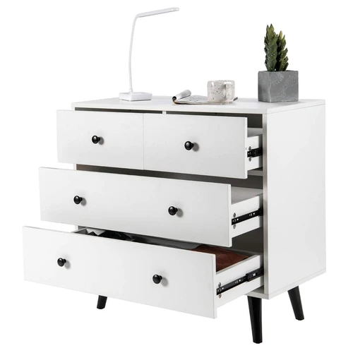 Komoda 80x39,5x76cm., baltos/juodos spalvos