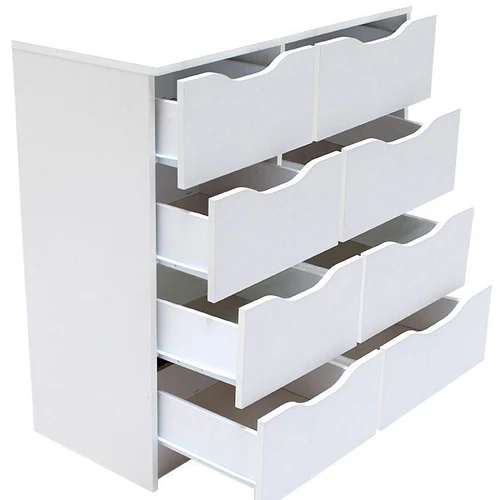 Ergonominė 8 stalčių komoda su ritininiais bėgeliais