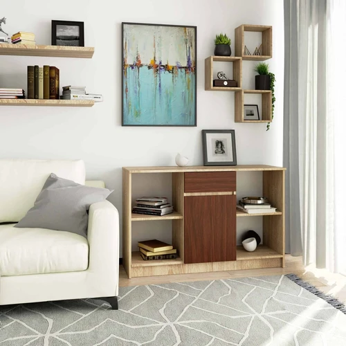 Elegantiškas ir funkcionalus baldas su sonoma ir venge deriniu