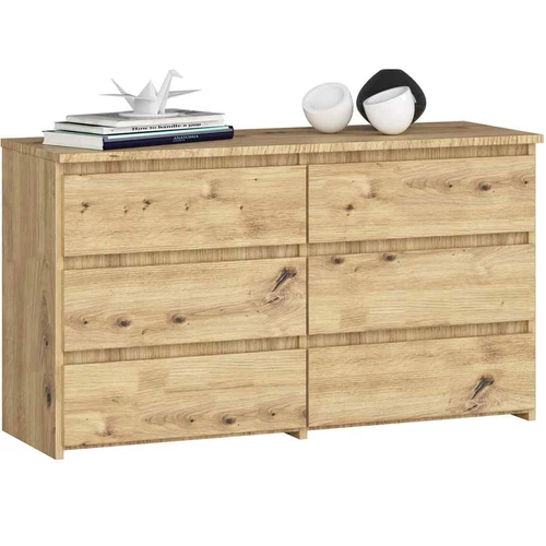 Komoda CL100, 6 stalčių, ąžuolo spalvos, 100 × 57 × 35 cm