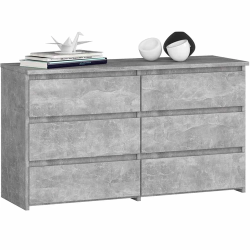 Komoda CL100, su 6 stalčiais, pilkos spalvos, 100 × 57 × 35 cm