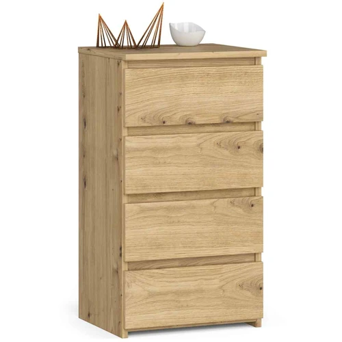 Komoda CL4, 4 stalčiai, rudos spalvos, 40 × 74 × 35 cm