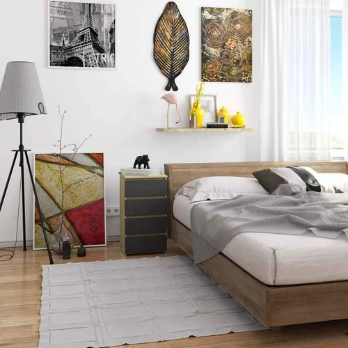 Komoda CL4, 4 stalčiai, rudos/pilkos spalvos, 40 × 74 × 35 cm - Komodos, šoninės spintelės