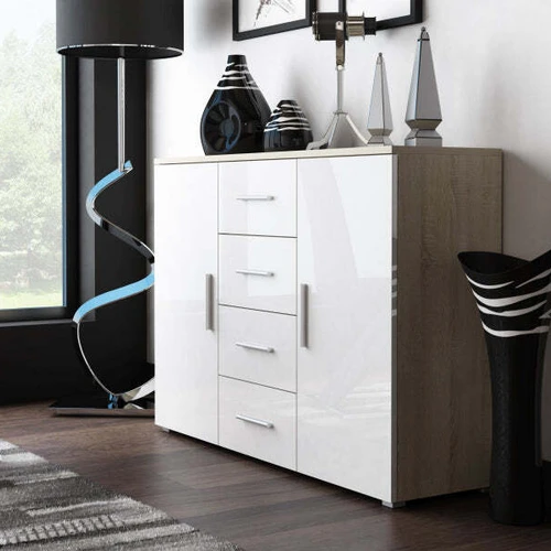 Stilinga spinta su blizgiu MDF priekiu ir plastikine rankena